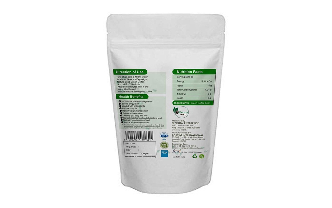 Nature Seed Green Coffee Powder    Pack  200 grams
